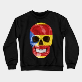 Catalonia Flag Skull - Gift for Catalonia With Roots From Catalonia Crewneck Sweatshirt